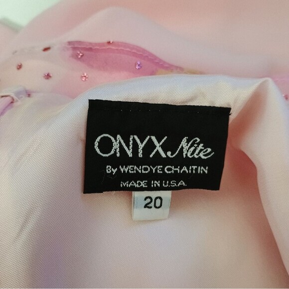 Onyx Nite By Wendye Chaitin Elegant Pink Floral Women's Gown Size 20W NEW - Picture 6 of 12